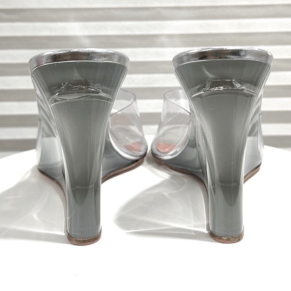 🌹 AMINA MUADDI🌹 Lupita Glass Wedge Sandal Size: 40 - Picture 7 of 16